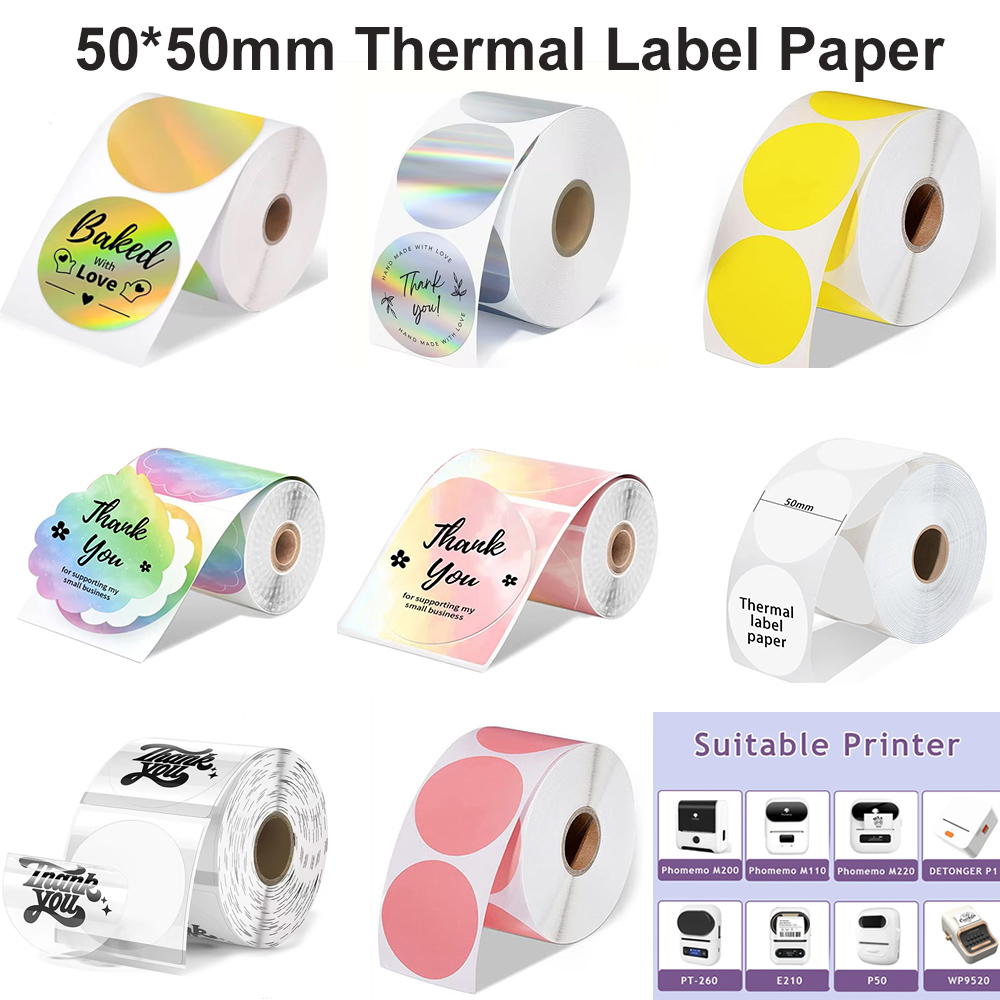 Commercial Label Printing Machine - 1 rulo yuvarlak daire termal kağıt
