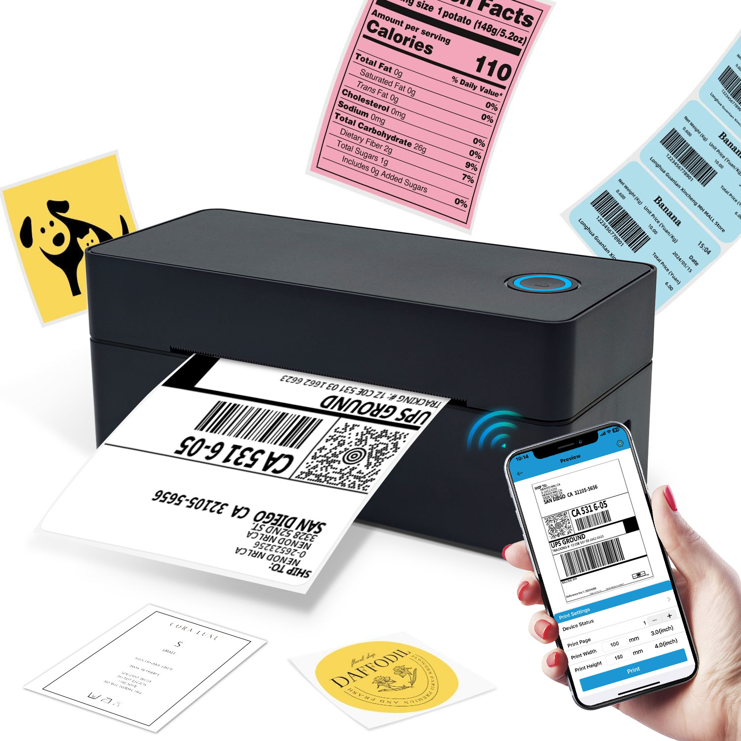 OEM 110mm 4*6 İnç Doğrudan Ter - Commercial Label Printing Machine incelemesi ve fiyatı