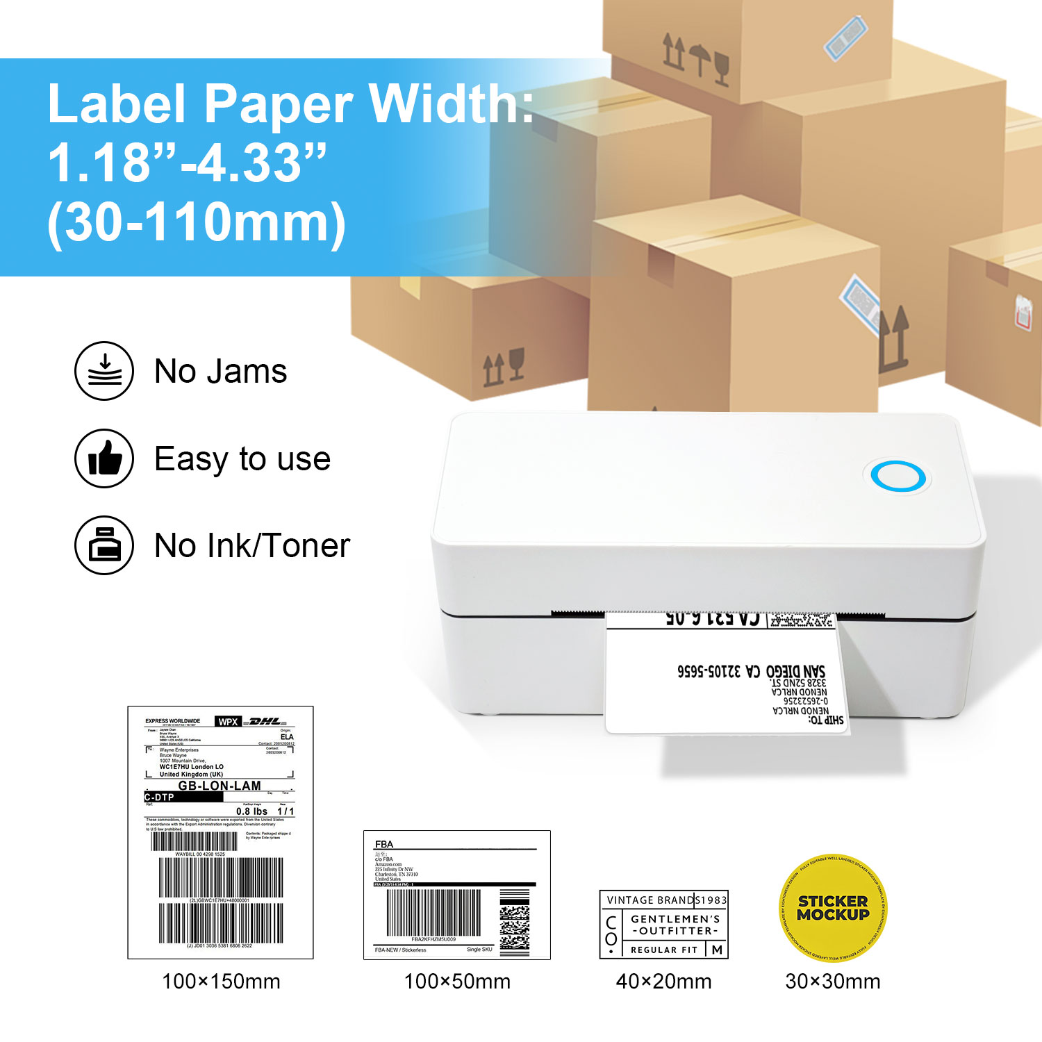 OEM 110mm 4*6 İnç Doğrudan Ter - Commercial Label Printing Machine incelemesi ve fiyatı